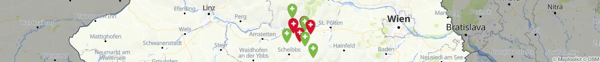 Kartenansicht für Apotheken-Notdienste in der Nähe von Zelking-Matzleinsdorf (Melk, Niederösterreich)
